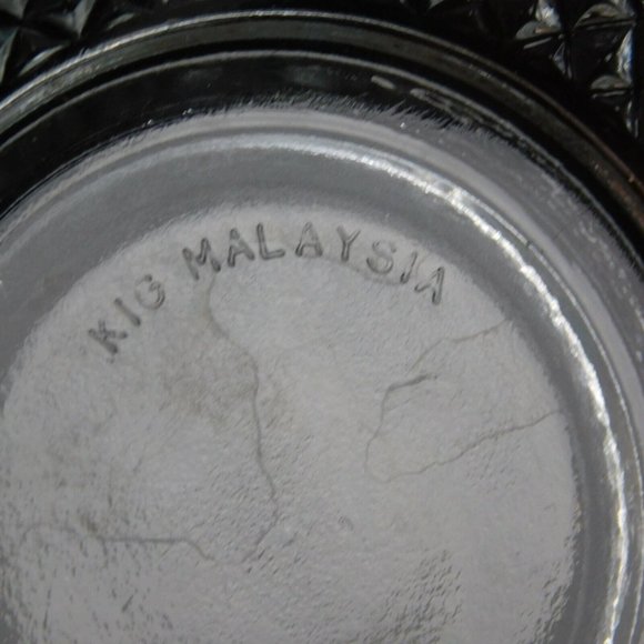 KIG Malaysia Clear Bowl Pressed Glass Heart Fleur de Lis Elegant Serving Dish - Picture 6 of 11